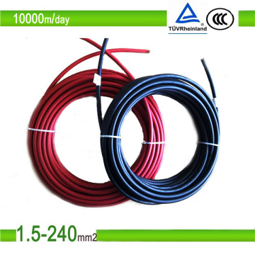 1.5mm2/2.5mm2/4mm2/6mm2/10mm2 Black Color Double Cores PV Solar Flat TUV Certificate PV1-F Photovoltaic Cable